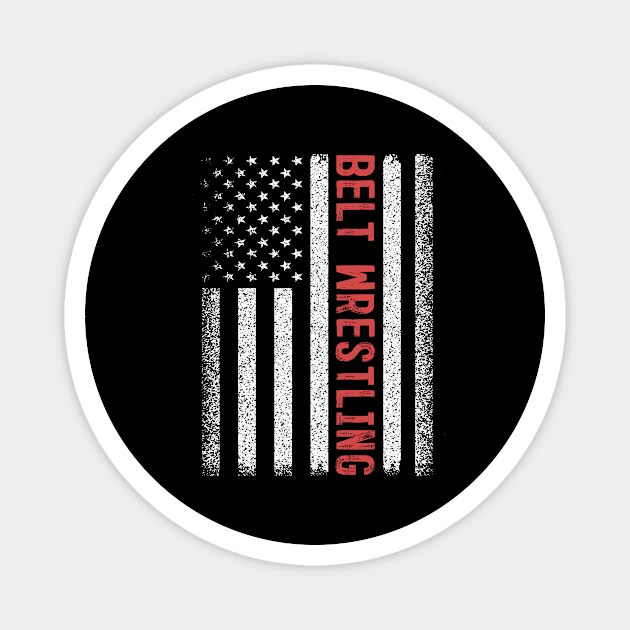 Belt Wrestling American Flag 4th of July Magnet by magazin